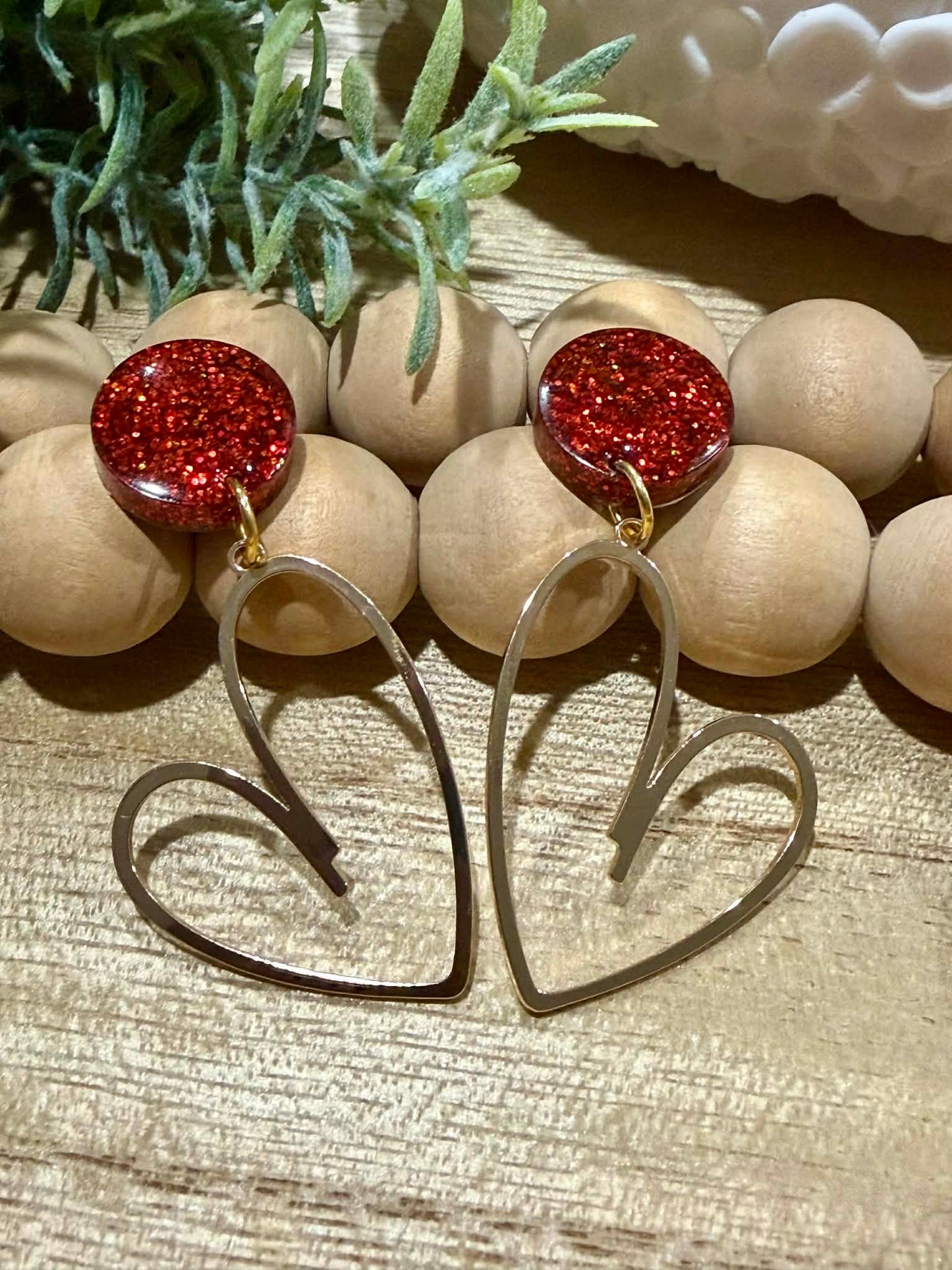 Scarlet Heart Dangle Earrings
