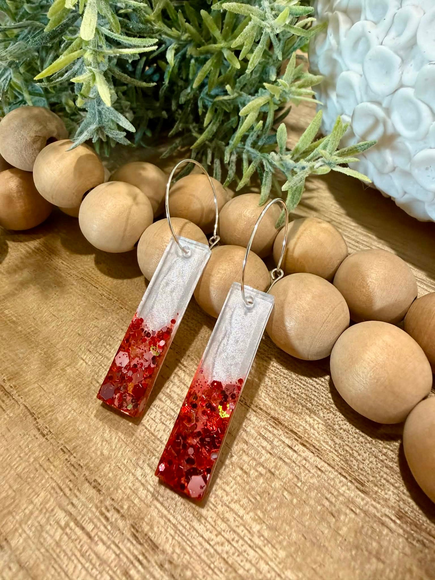 Ruby Fade Bar Earrings