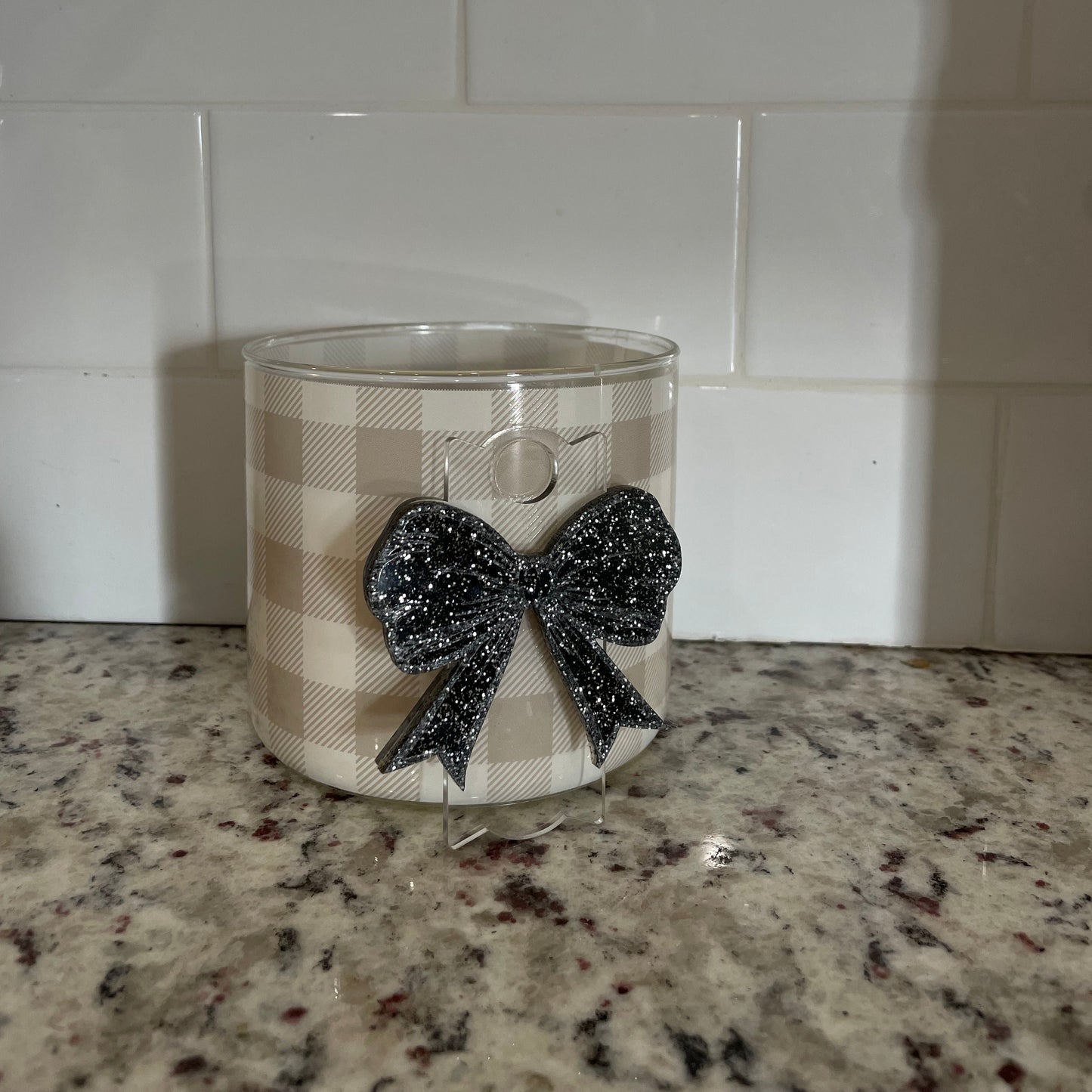 Stanley Topper - Black Glitter Bow
